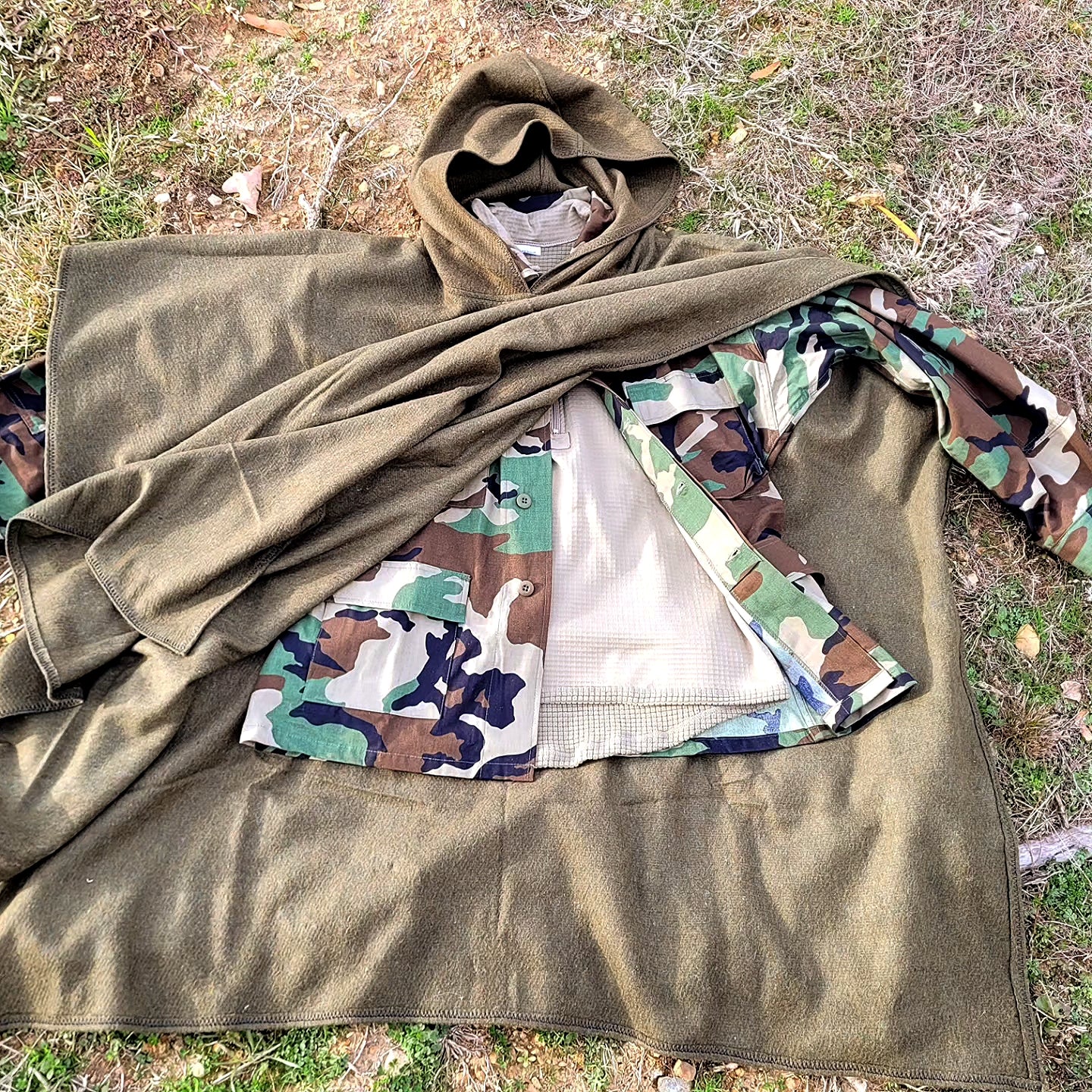 Forest Scout Wool Poncho