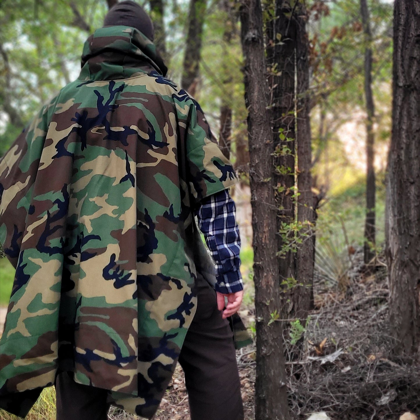 The GUERRILLA Poncho in M81 Woodland Ripstop