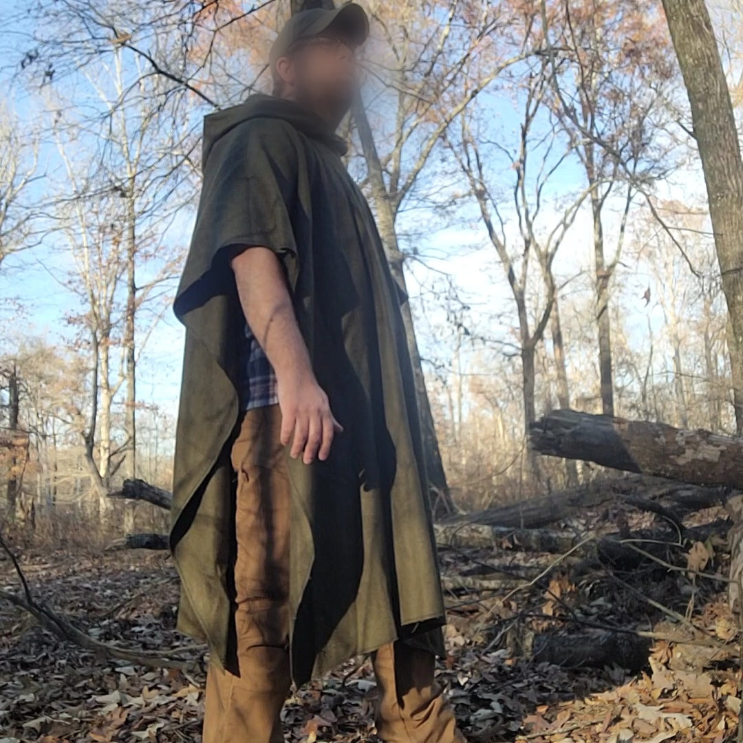 canvas poncho tent Five Star Wool Poncho v2 Forest v2 Poncho (olive drab)
