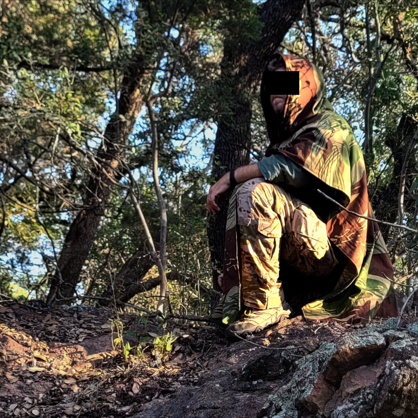 The GUERRILLA Poncho in Rhodesian Brushstroke Ripstop