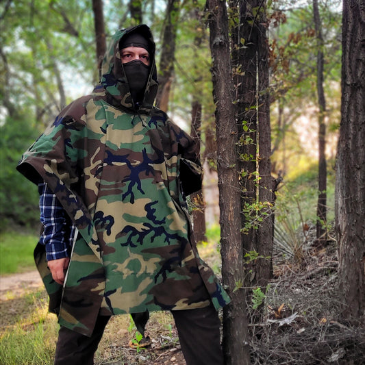 The GUERRILLA Poncho in M81 Woodland Ripstop
